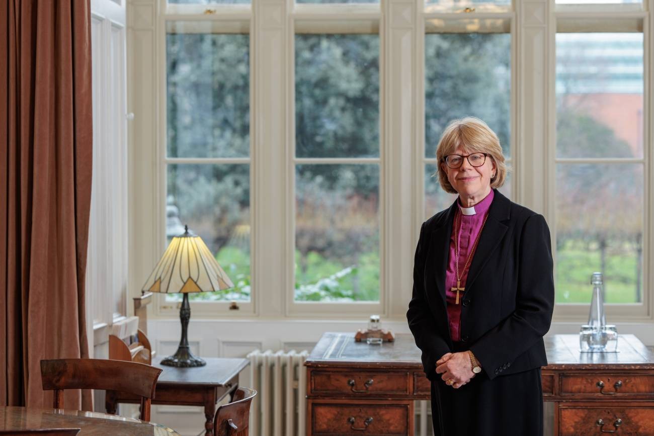 Archbishop Sarah Mullally stood indoors