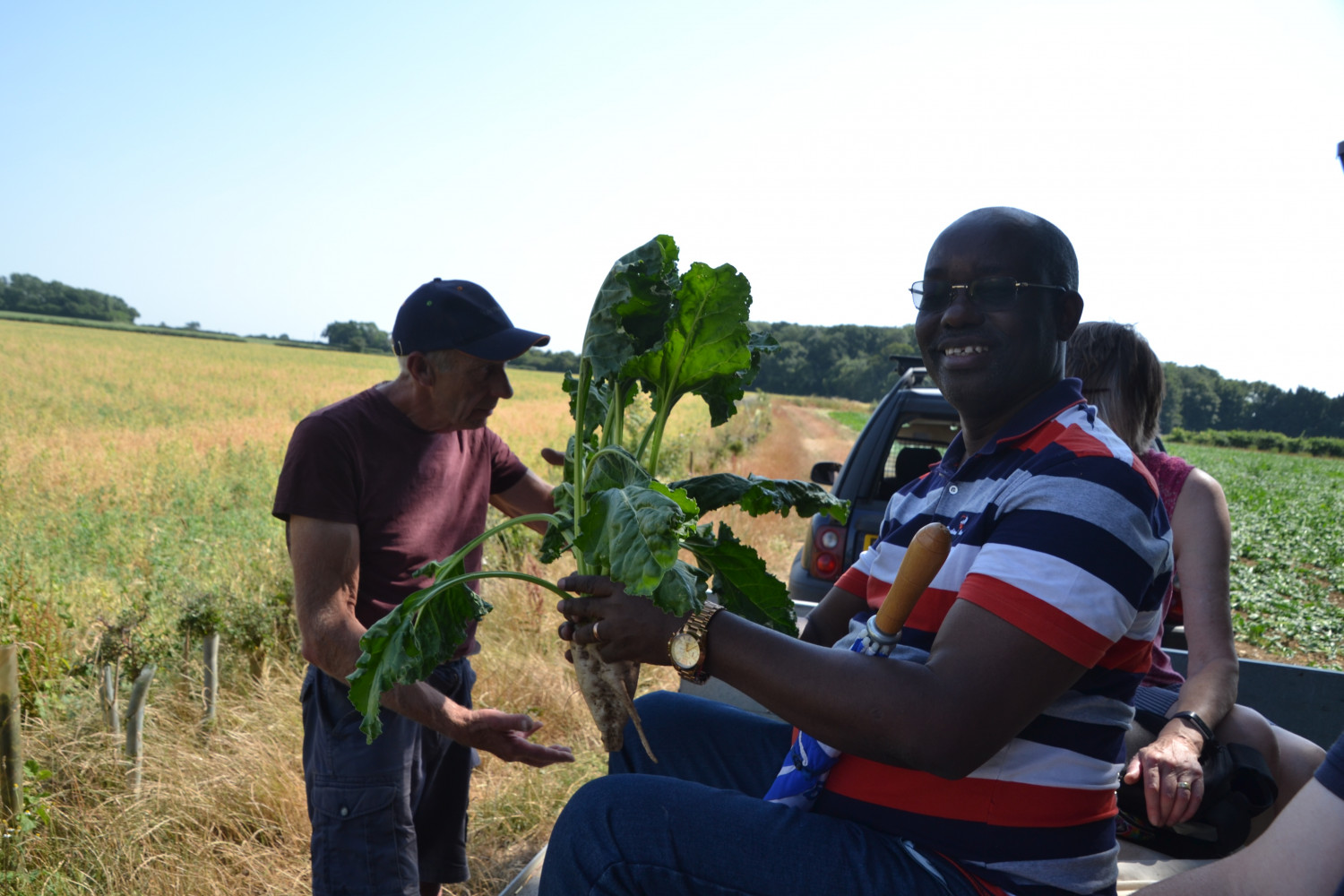 Bishop Godfrey with sugar beet