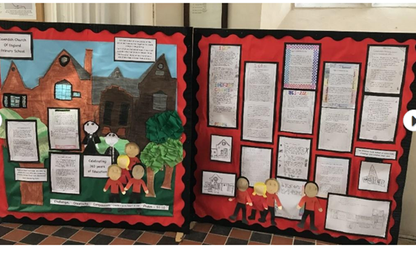 Cavendish CEVCP School's display at church to mark its 160th anniversary