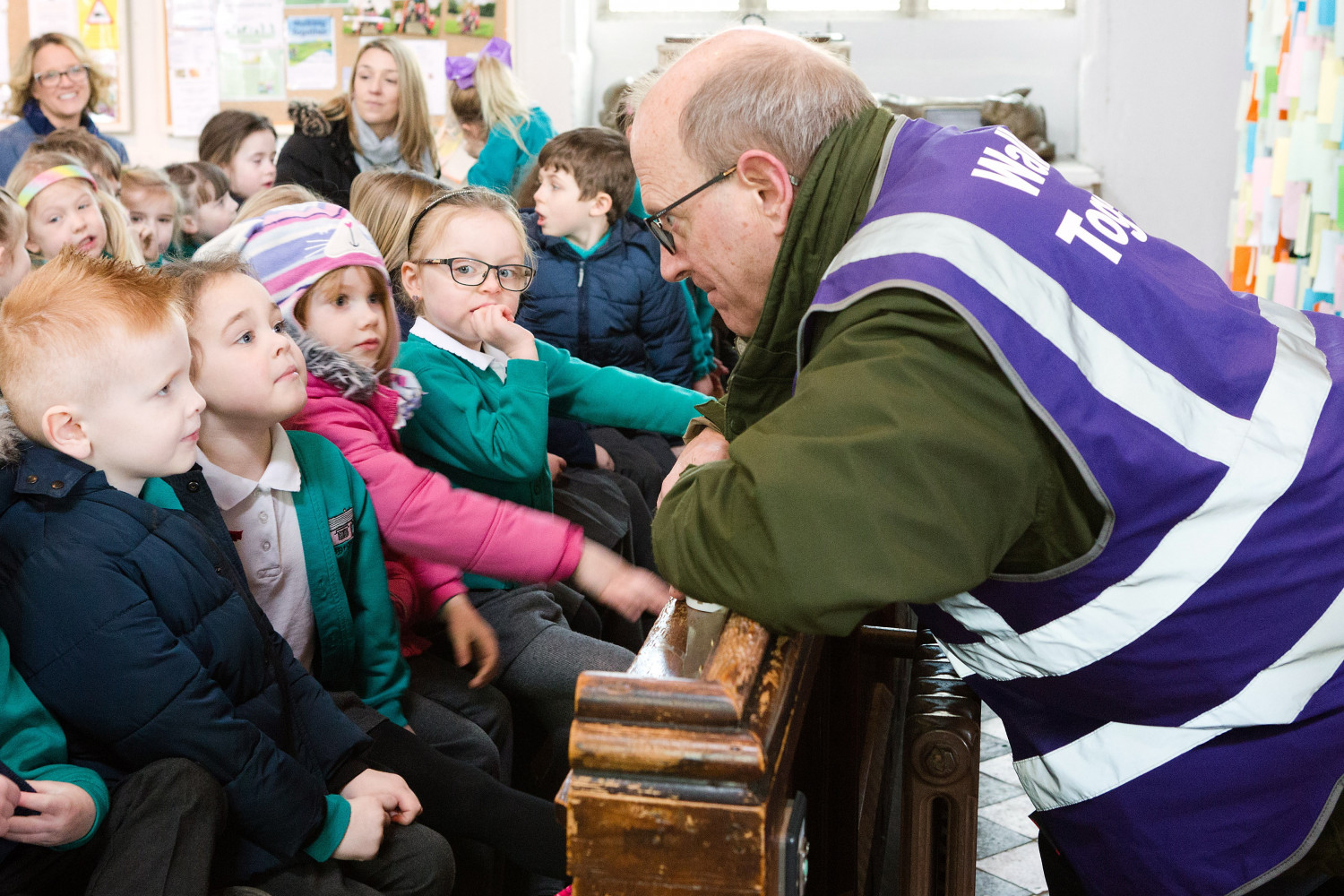 Bishop Martin with school children