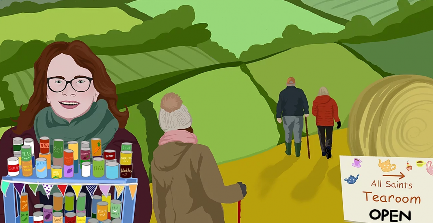 Love Rural illustration of food banks and rural life
